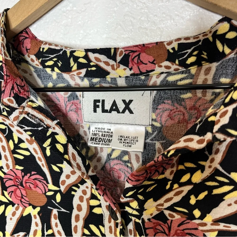 FLAX Printed Tunic Shirt Dress Size Medium - Picture 8 of 10